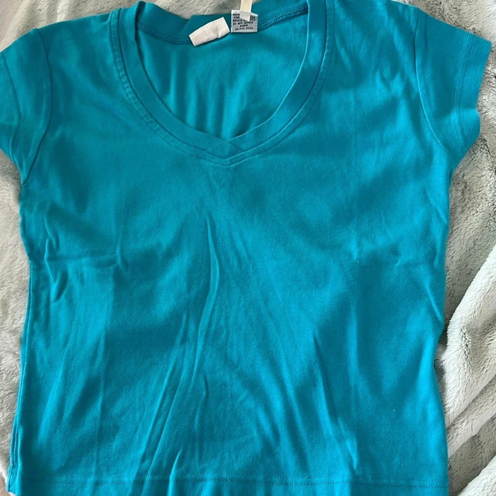 Newport News Blue Cap Sleeve Top Size L - Picture 6 of 10